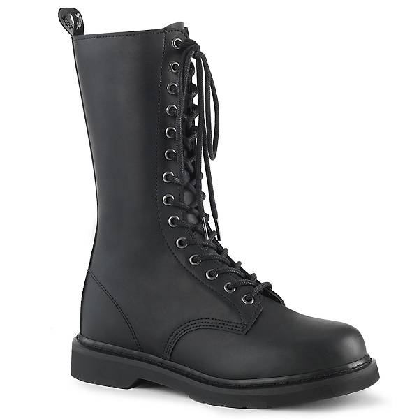 Demonia Women's Bolt-300 Knee High Boots - Black Vegan Leather D5380-42US Clearance